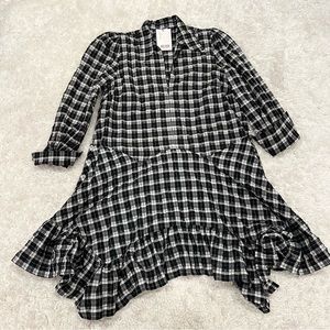 Ganni Seersucker Check Dress